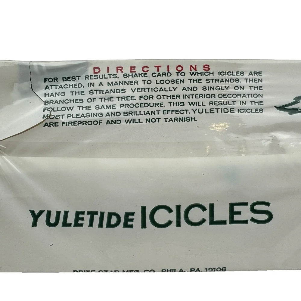 1950s Yuletide ICICLES Fireproof 225 Strands 18 In Brite‎ Star Retro Christmas